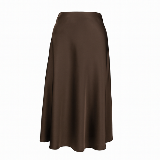 Satin plain skirt