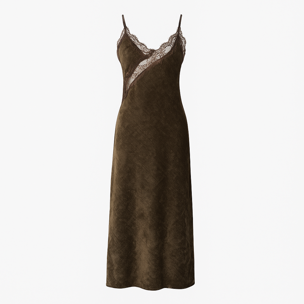 Velours and dentelle dress lumina