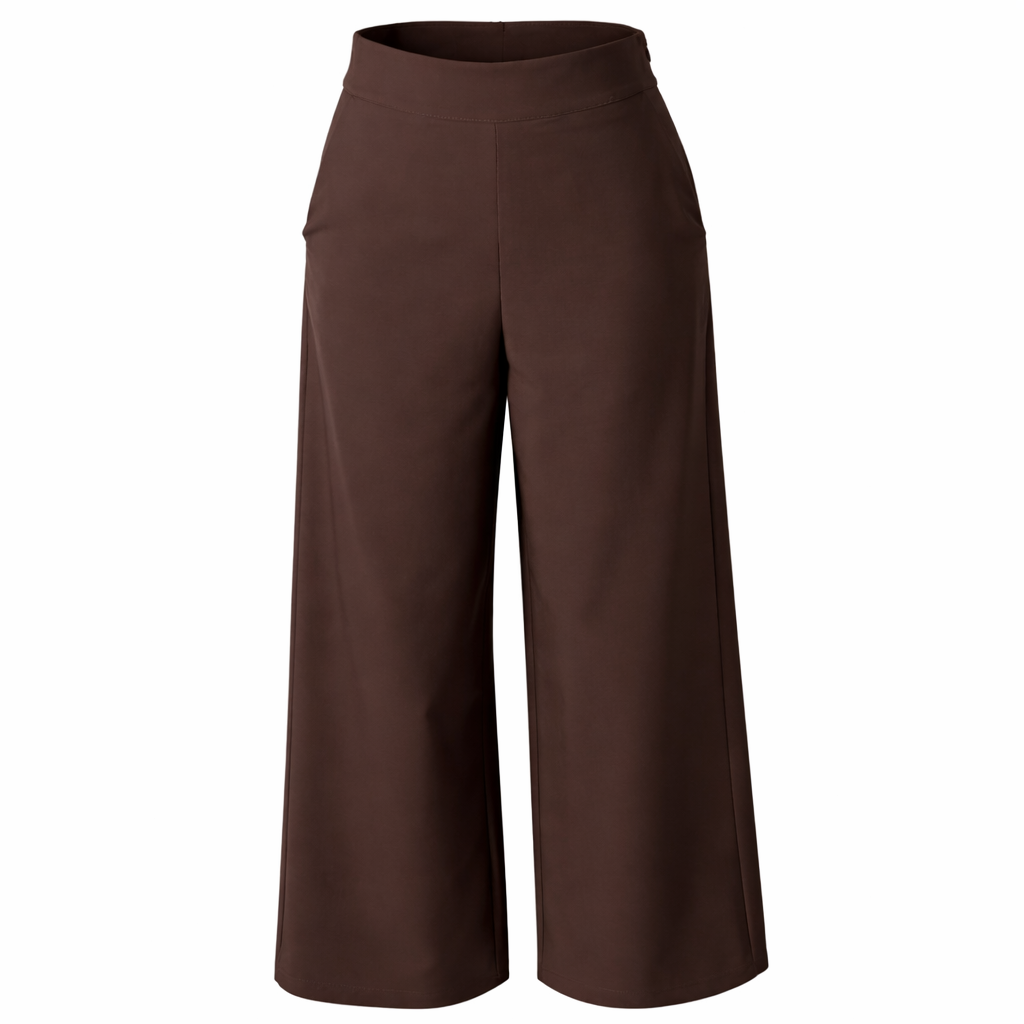 High waist wide legs brown trousers GOLD AND GOLD