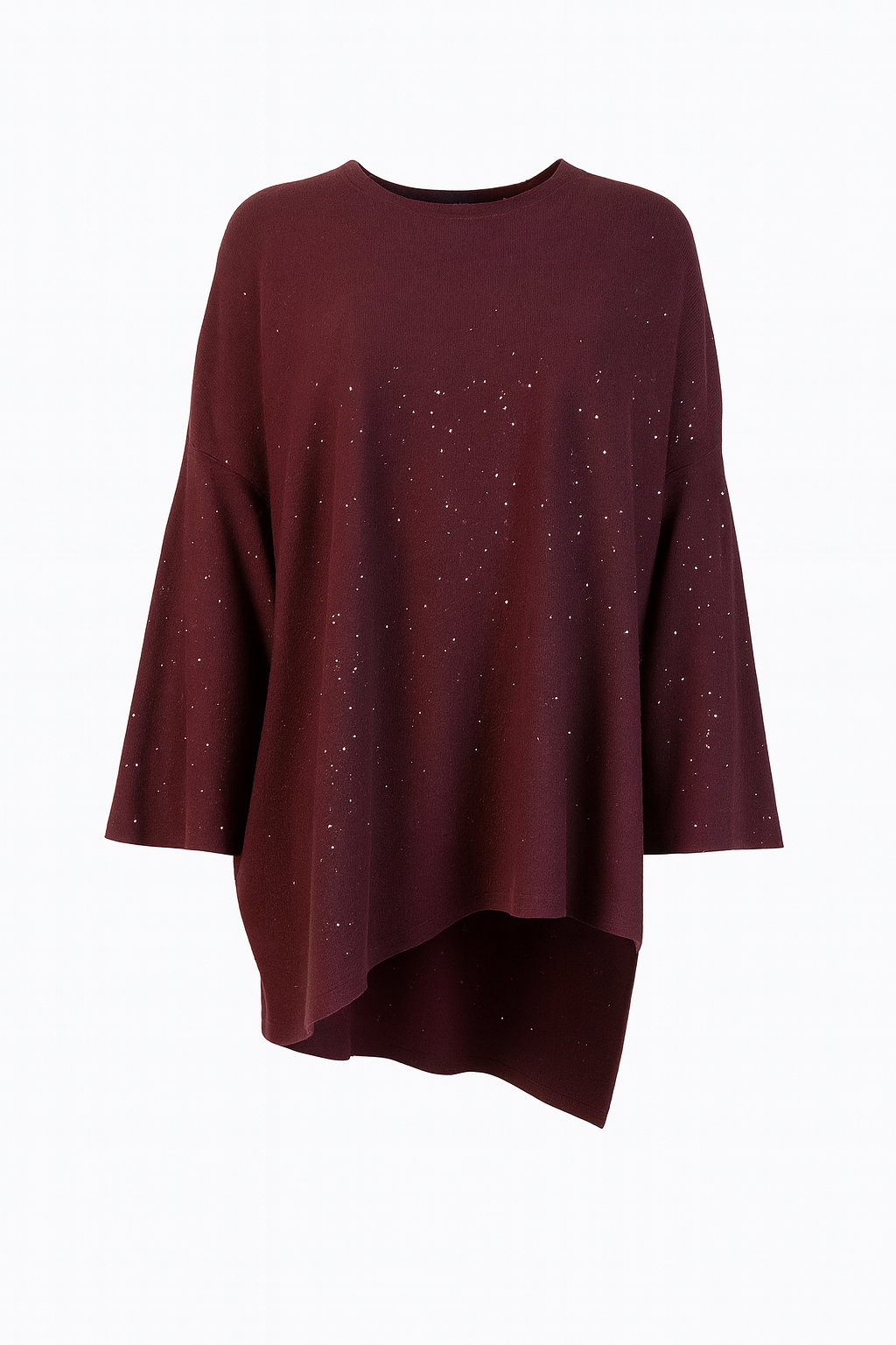 Oversized knit with micro rhinestones