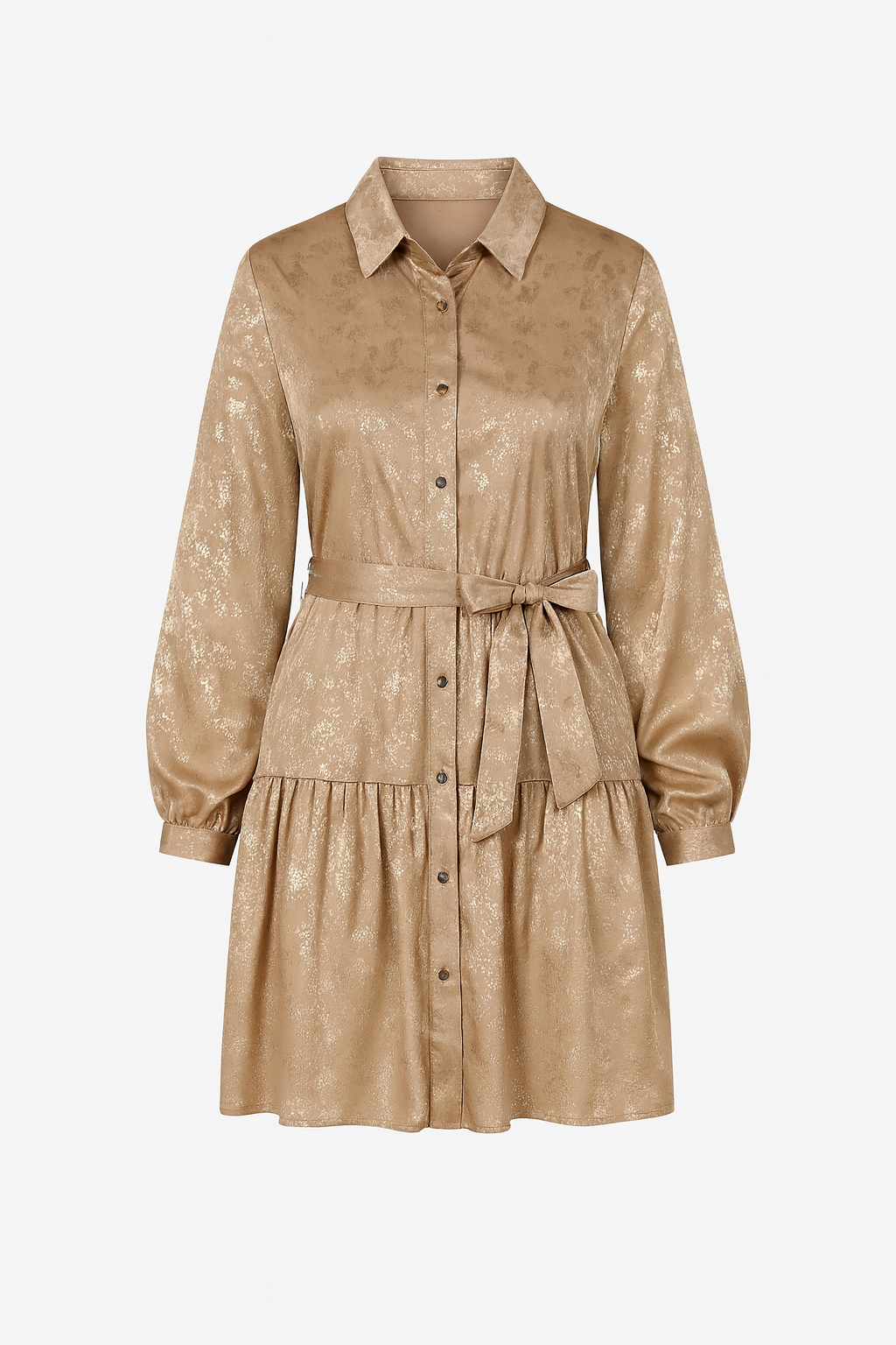 Short metallic shirt dress