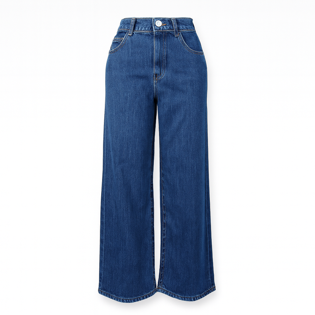 Big sizes - wide legs blue jeans