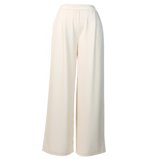 Wide legs trousers with elastic waistband
