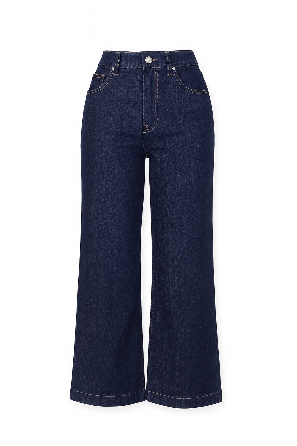 Wide legs navy blue jeans