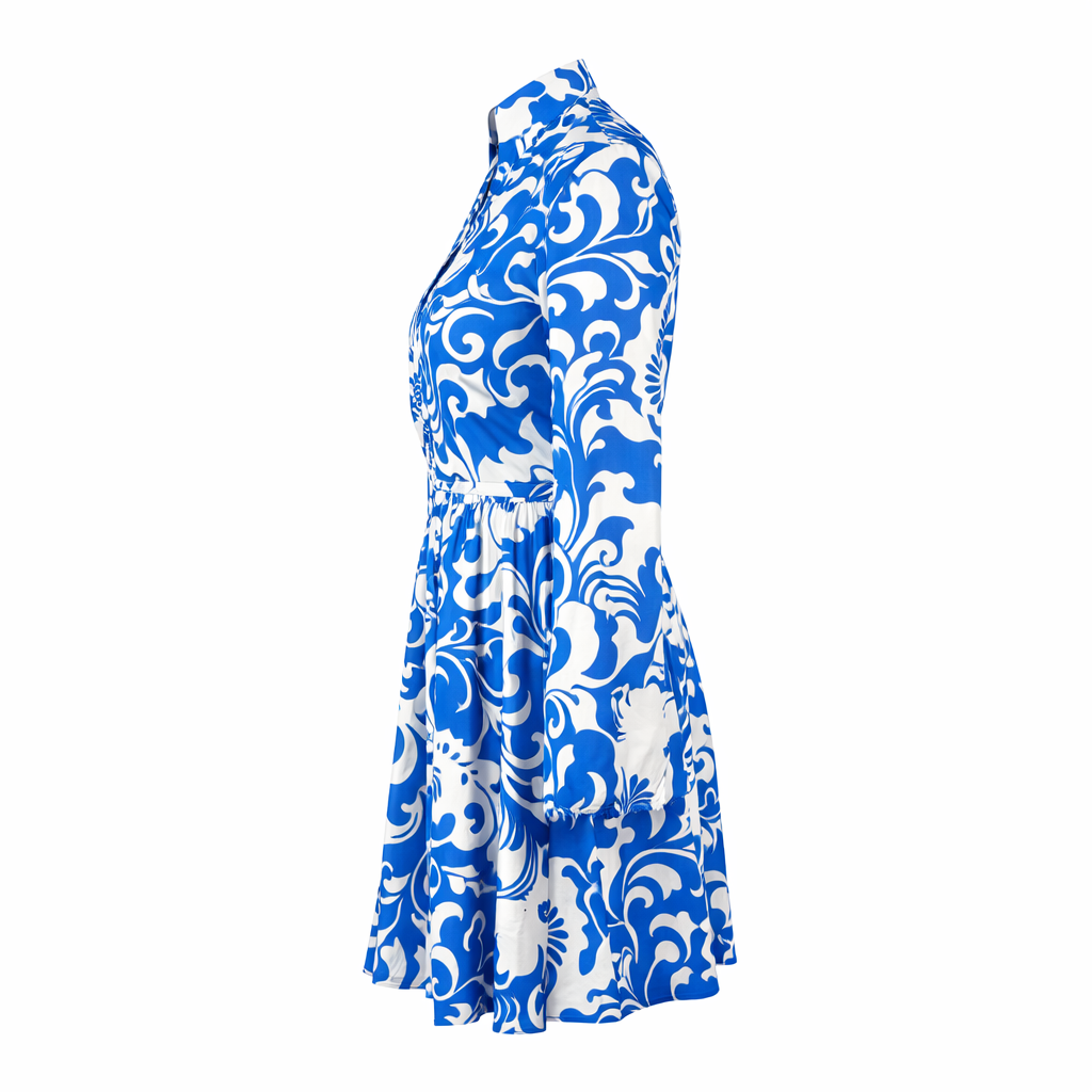 White and blue dress