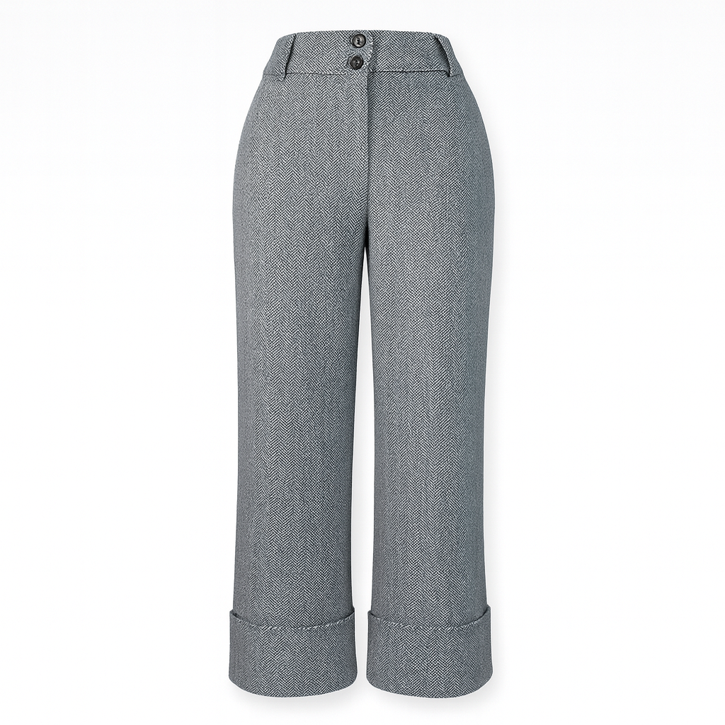 Pied de poule wide legs trousers