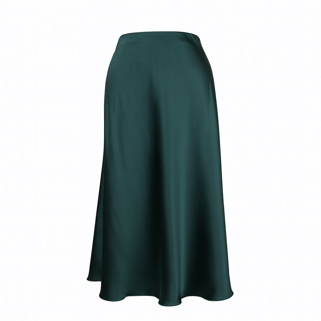 Satin plain skirt