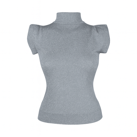 Metallic sleeveless top