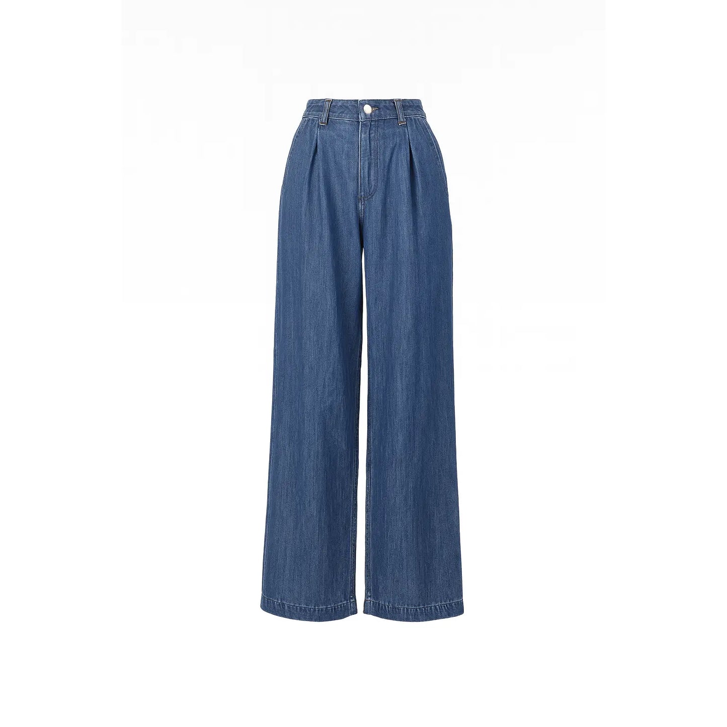 high waisted wide leg denim jeans CHERRY BLEU