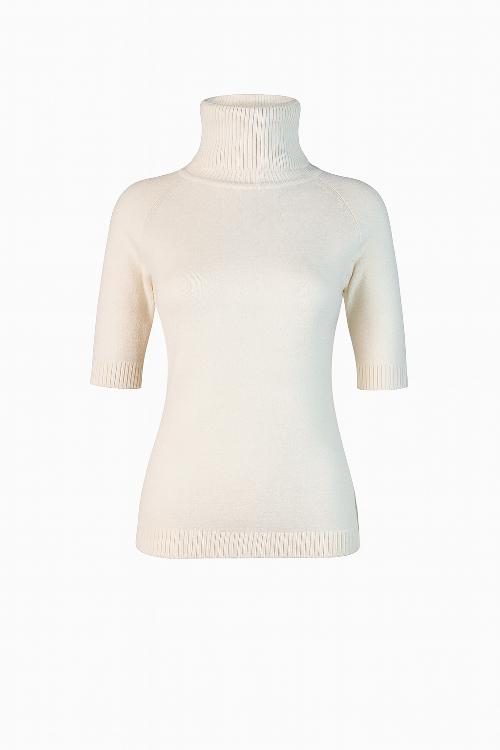 High neck white knit