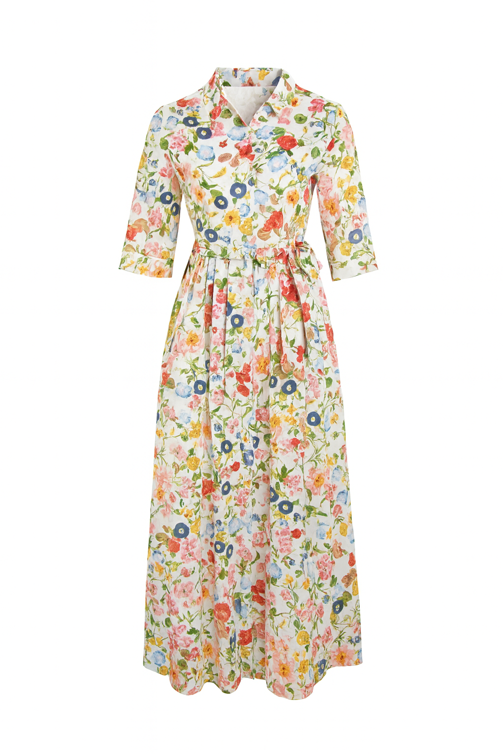 Floral dress with belt