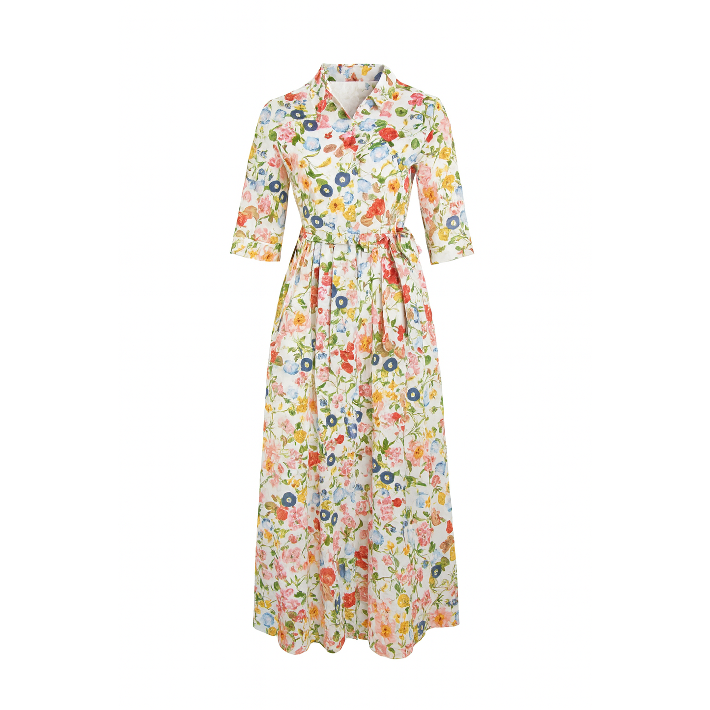 Floral dress with belt LOUIZA FASHION