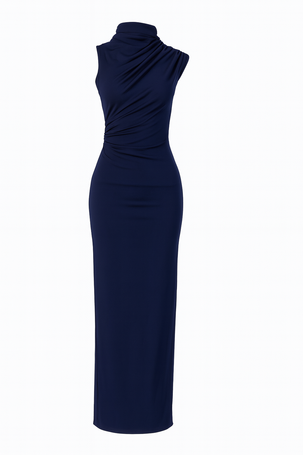 Long navy blue dress - open back
