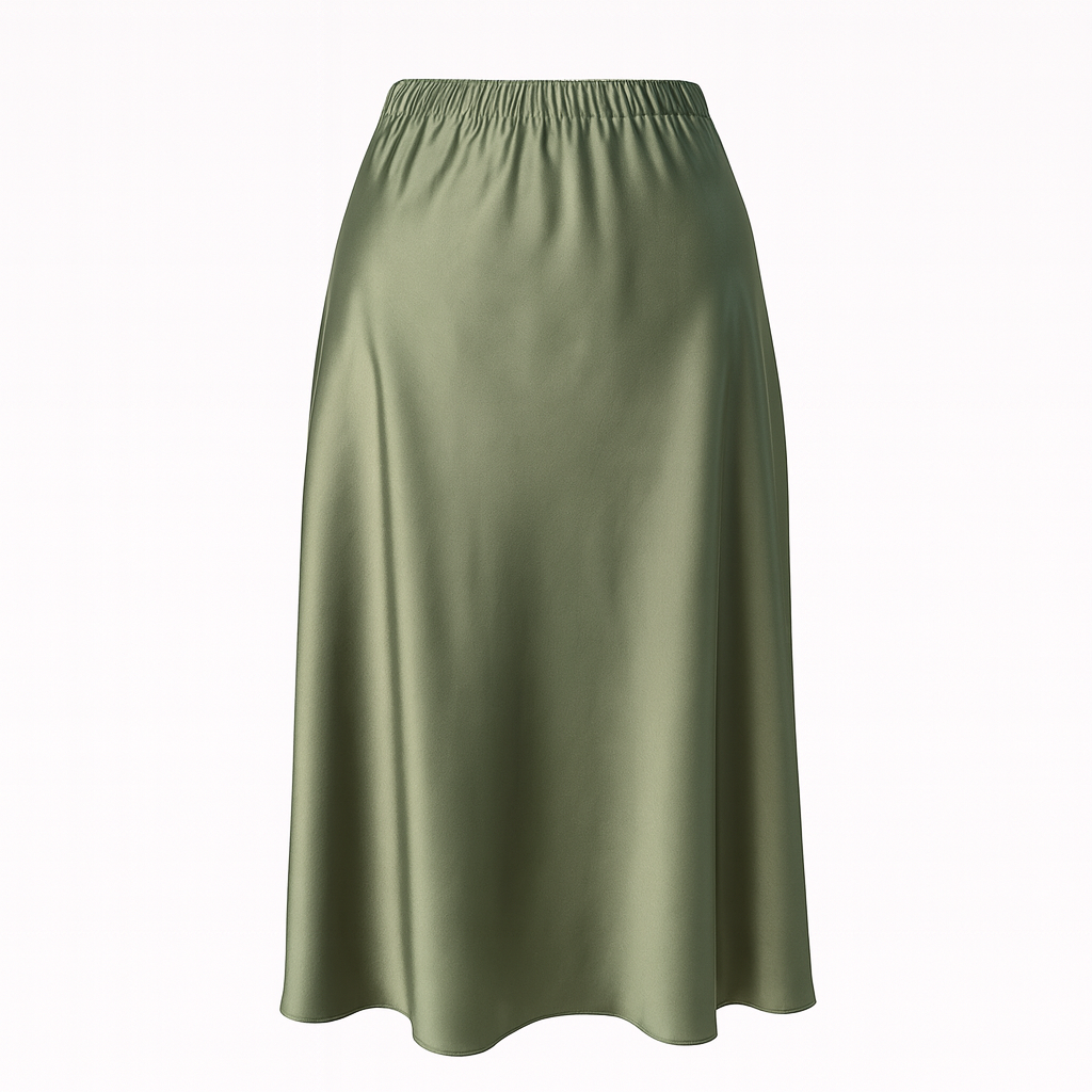 Satin midi skirt