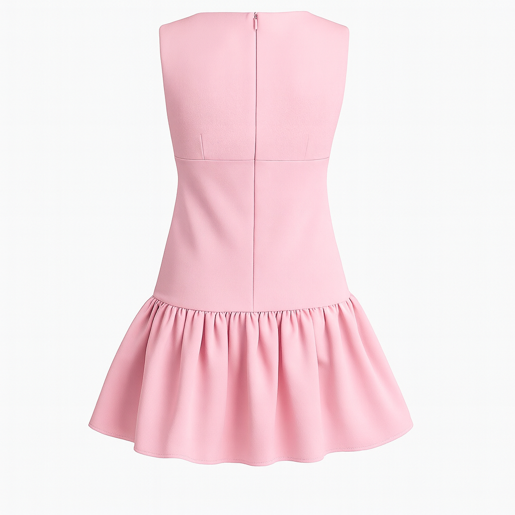 Sleeveless dress with bow details