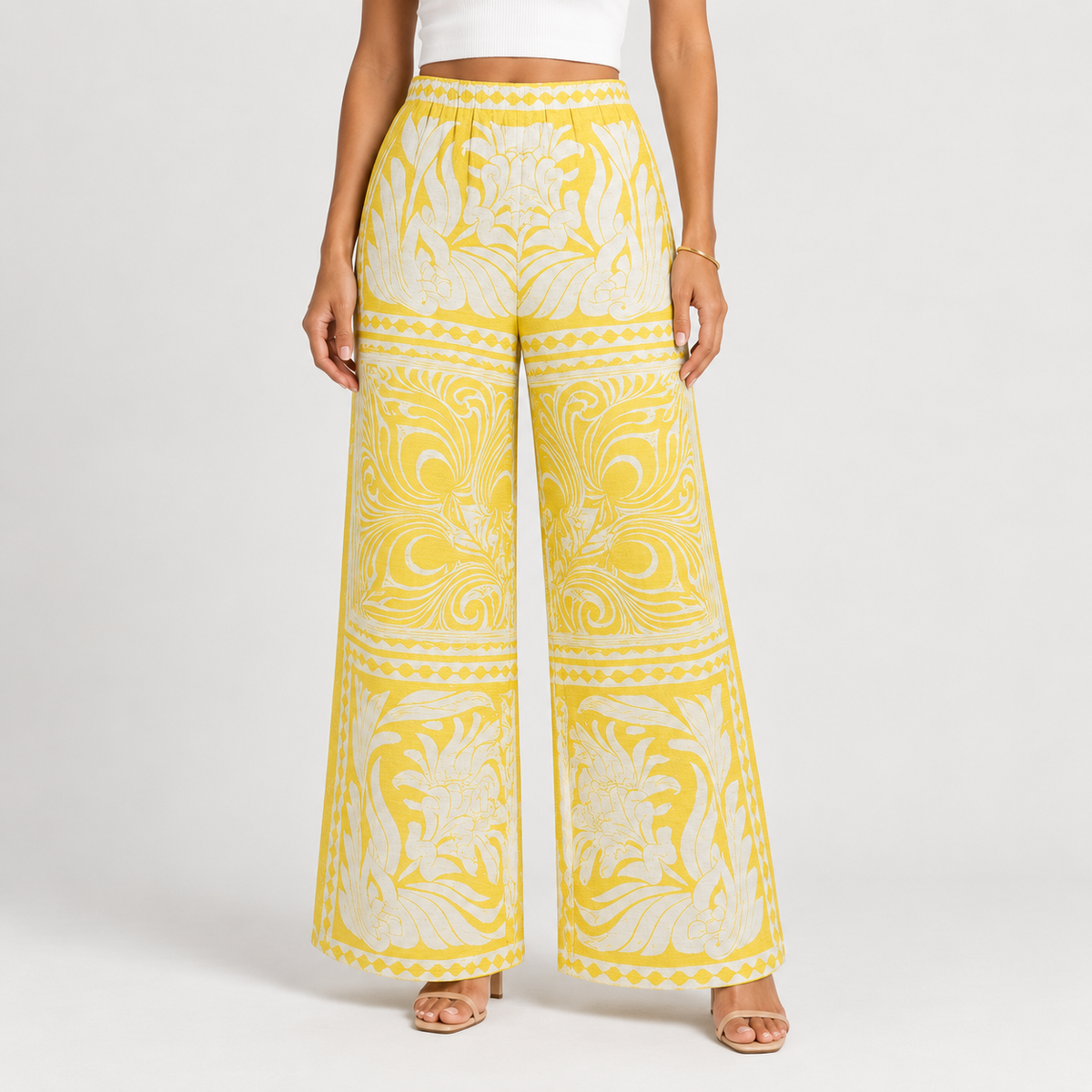 Printed Pants – Blue & Yellow