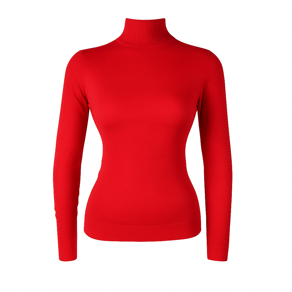 High neck basic sweater