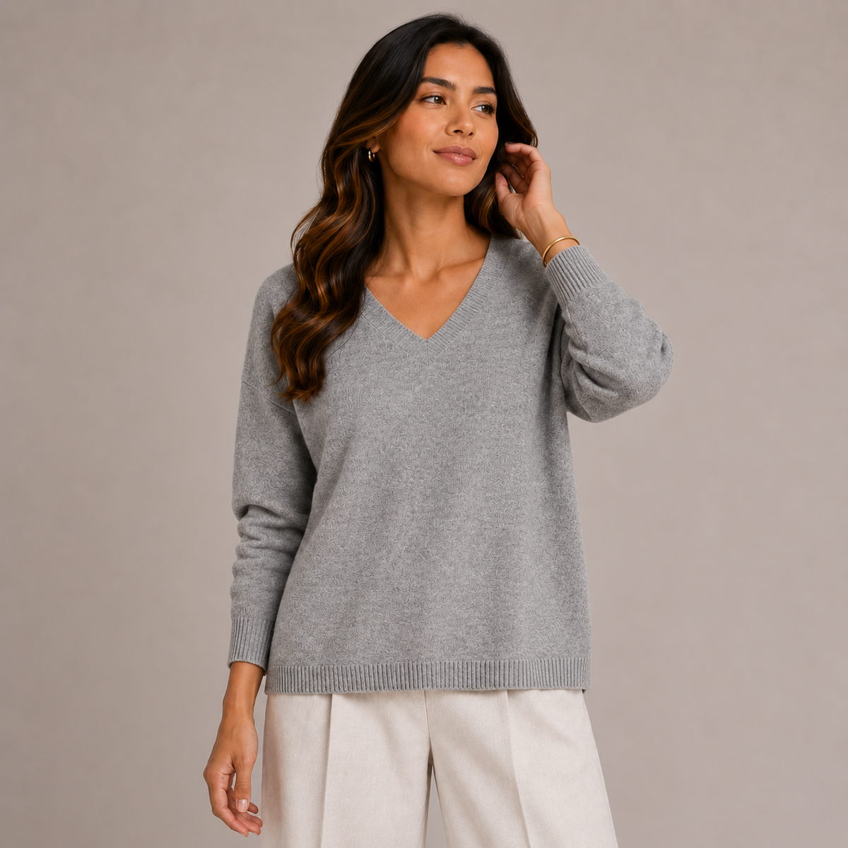 Vneck plain knit