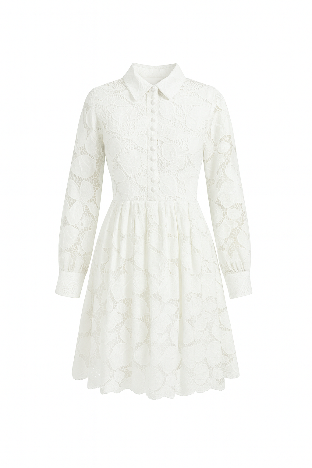 Elegant White Lace Mini Dress