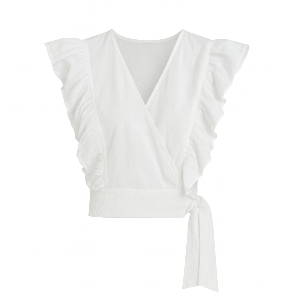 Crop top white with bow Letiz Moda