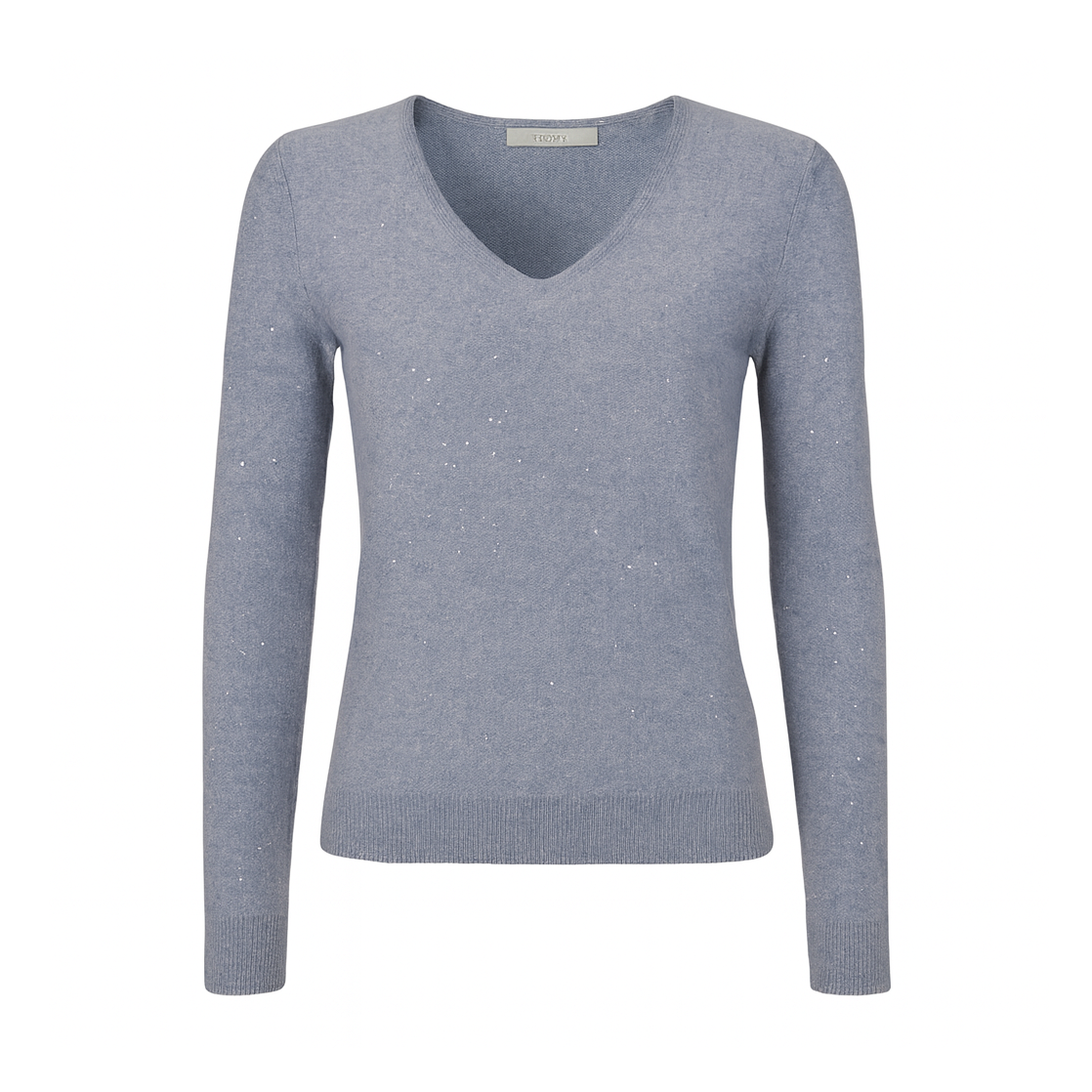V neck knit sweater with sequins