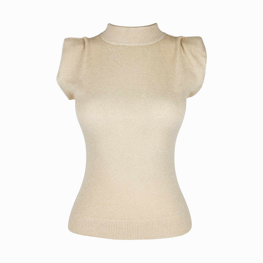 Metallic sleeveless top