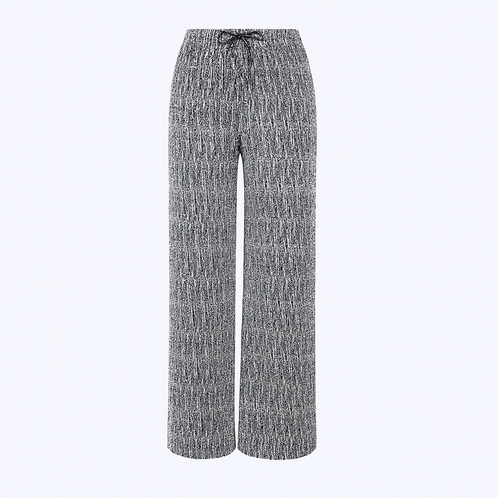 Metallic wide legs pants with elastic waistband