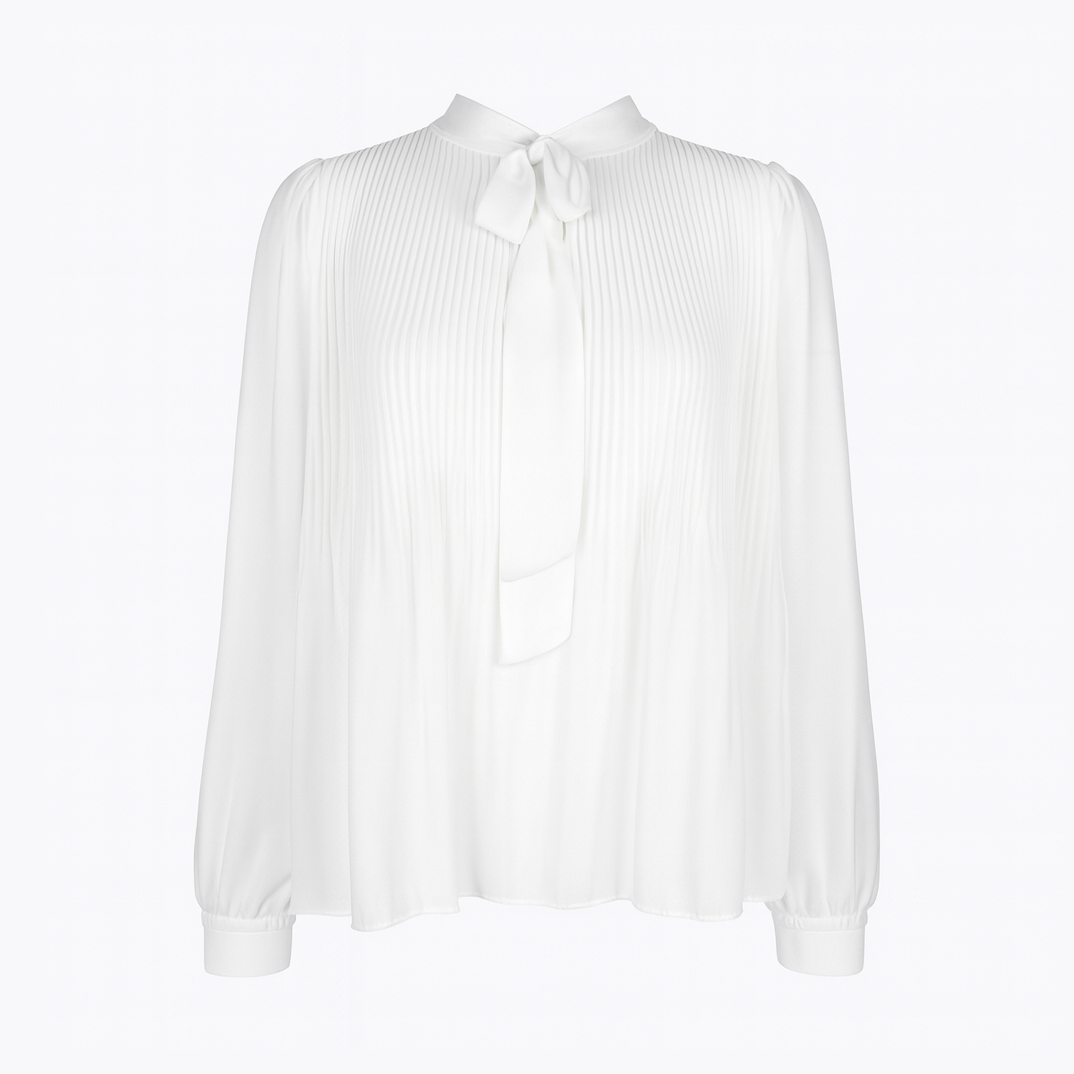 Plain shirt with bow