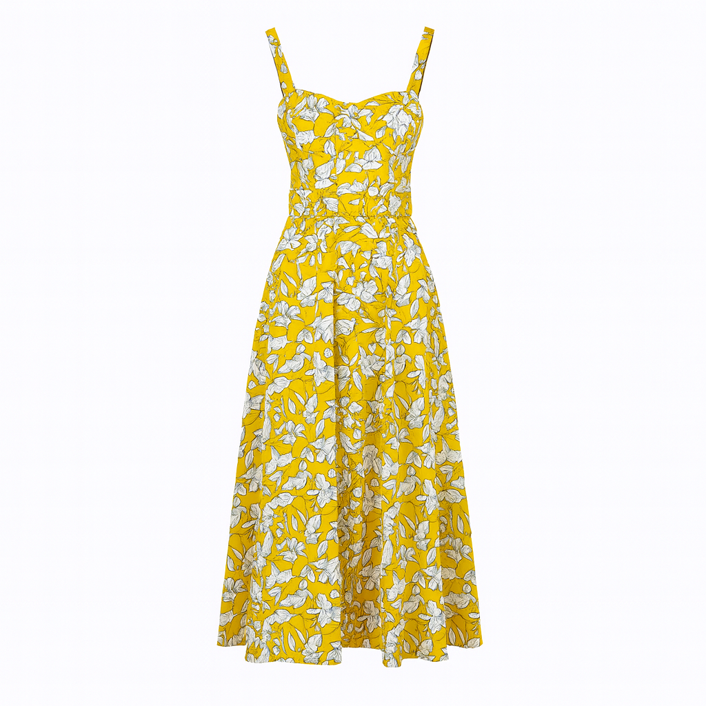 Floral print mustard color set