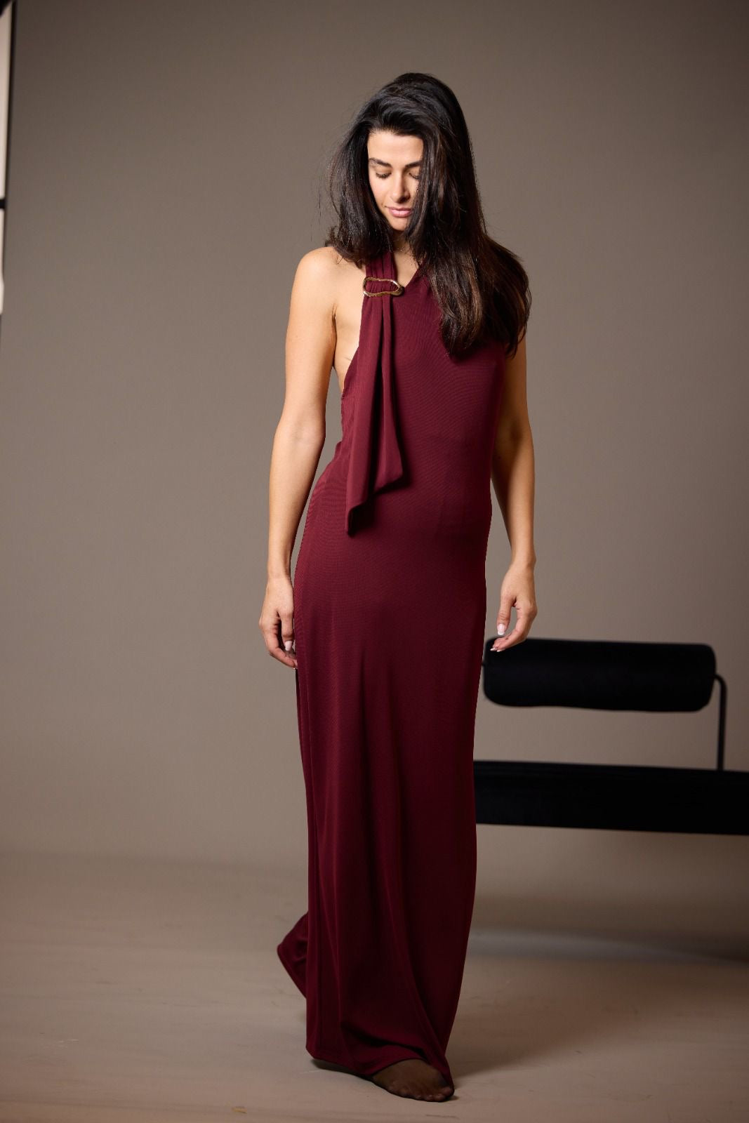 Bordeaux dress - open back CHERRY BLUE