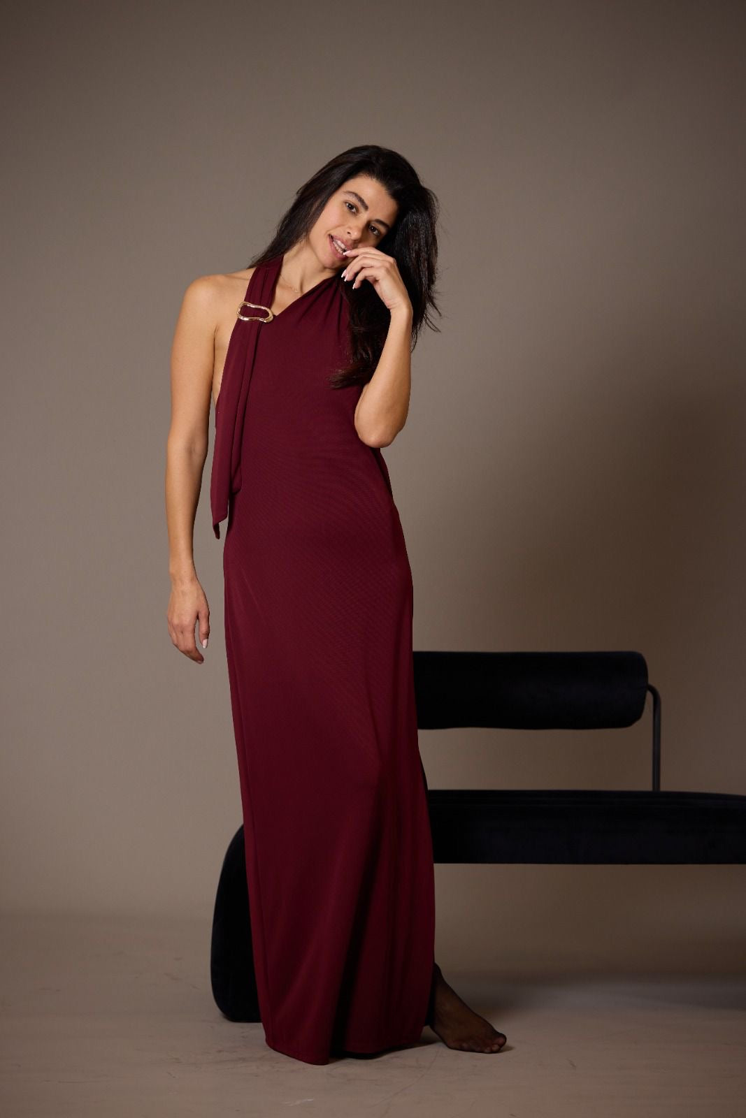 Bordeaux dress - open back CHERRY BLUE