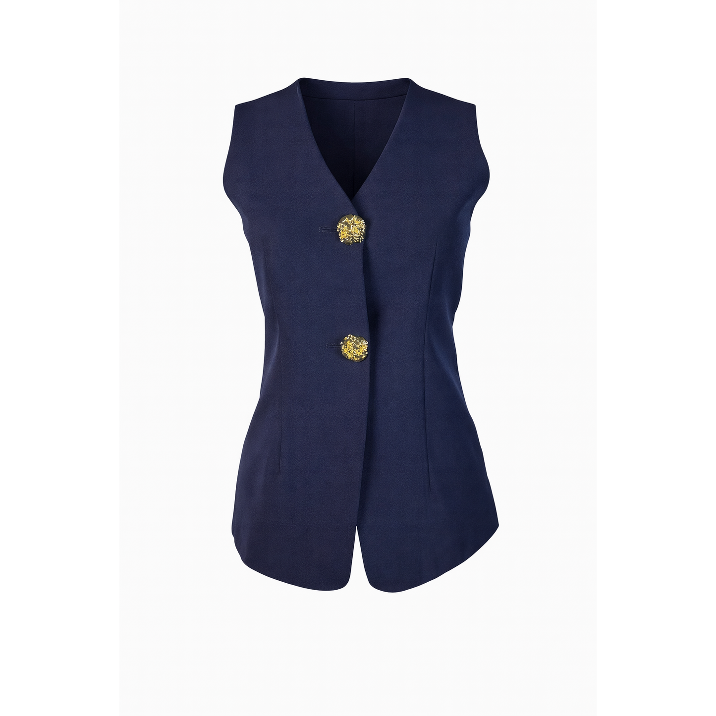Fitted waistcoat with gold buttons ATTENTIF