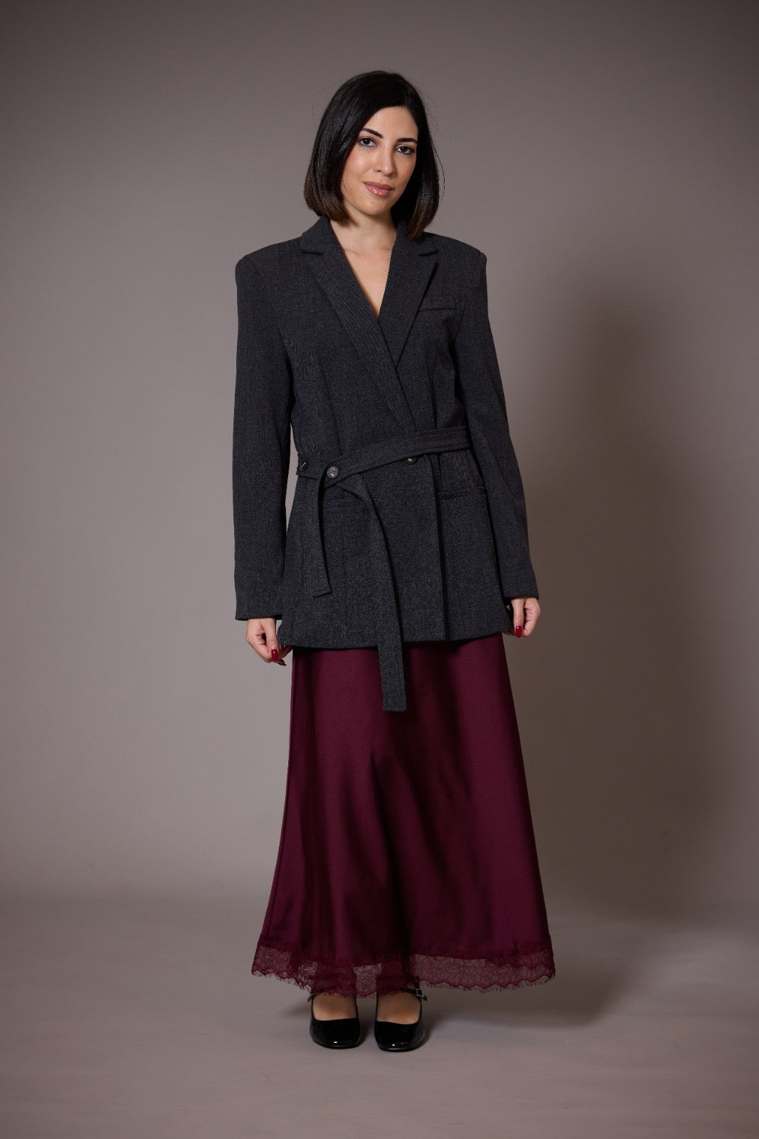 Satin midi skirt Dentelle CHANCE ITALIA