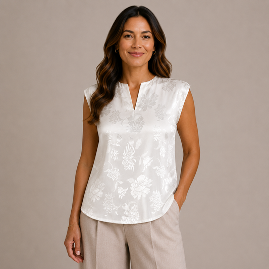 Printed floral white top 