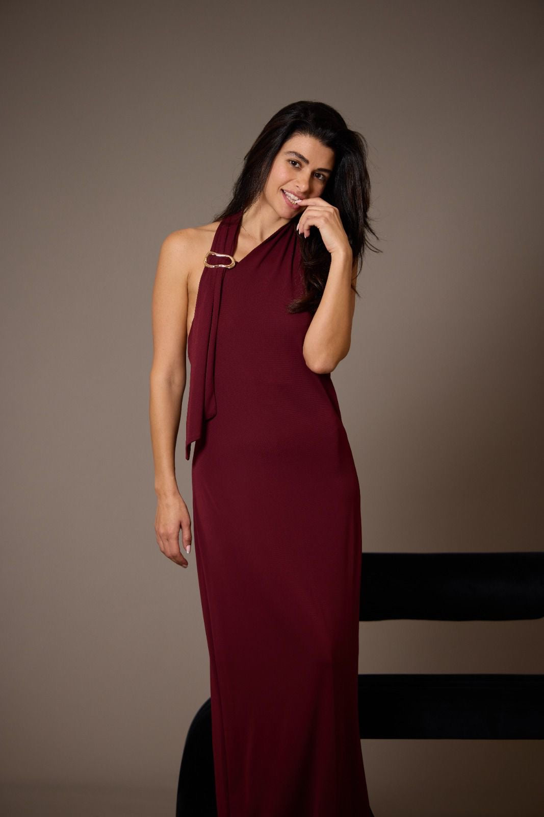 Bordeaux dress - open back CHERRY BLUE