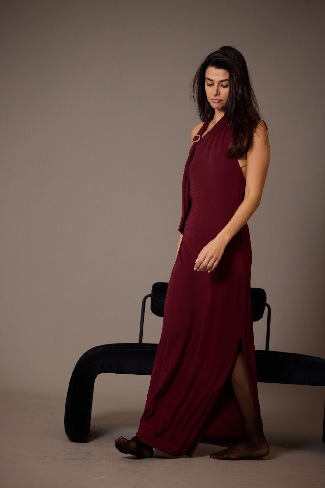 Bordeaux dress - open back CHERRY BLUE
