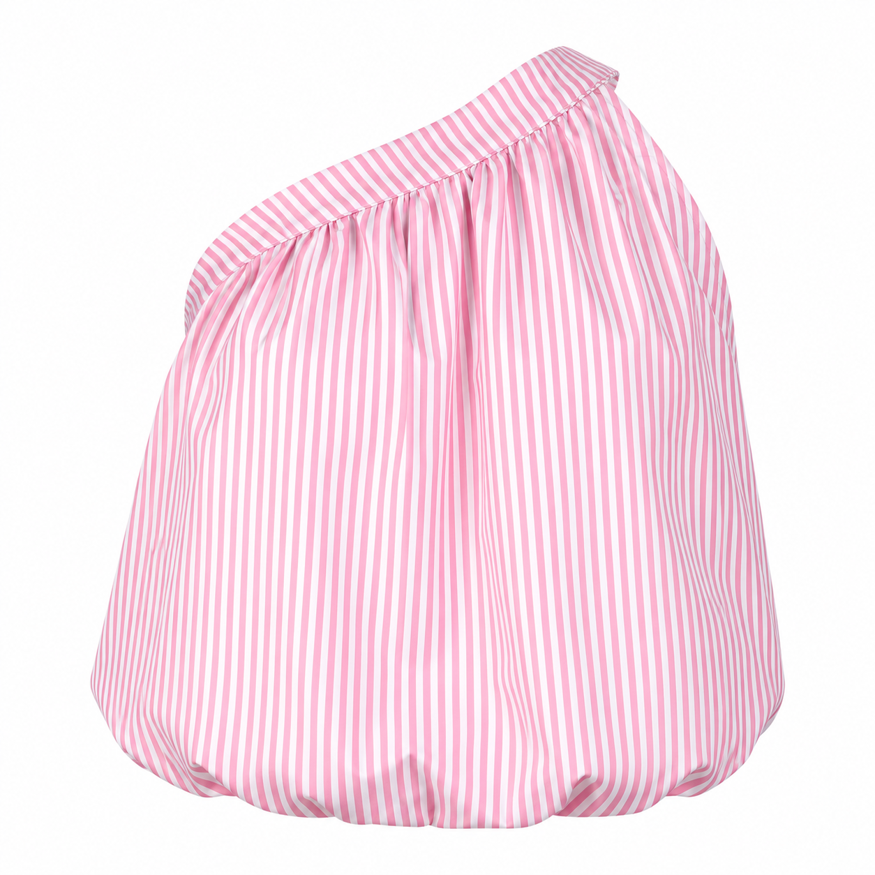 Asymmetrical striped pink top 