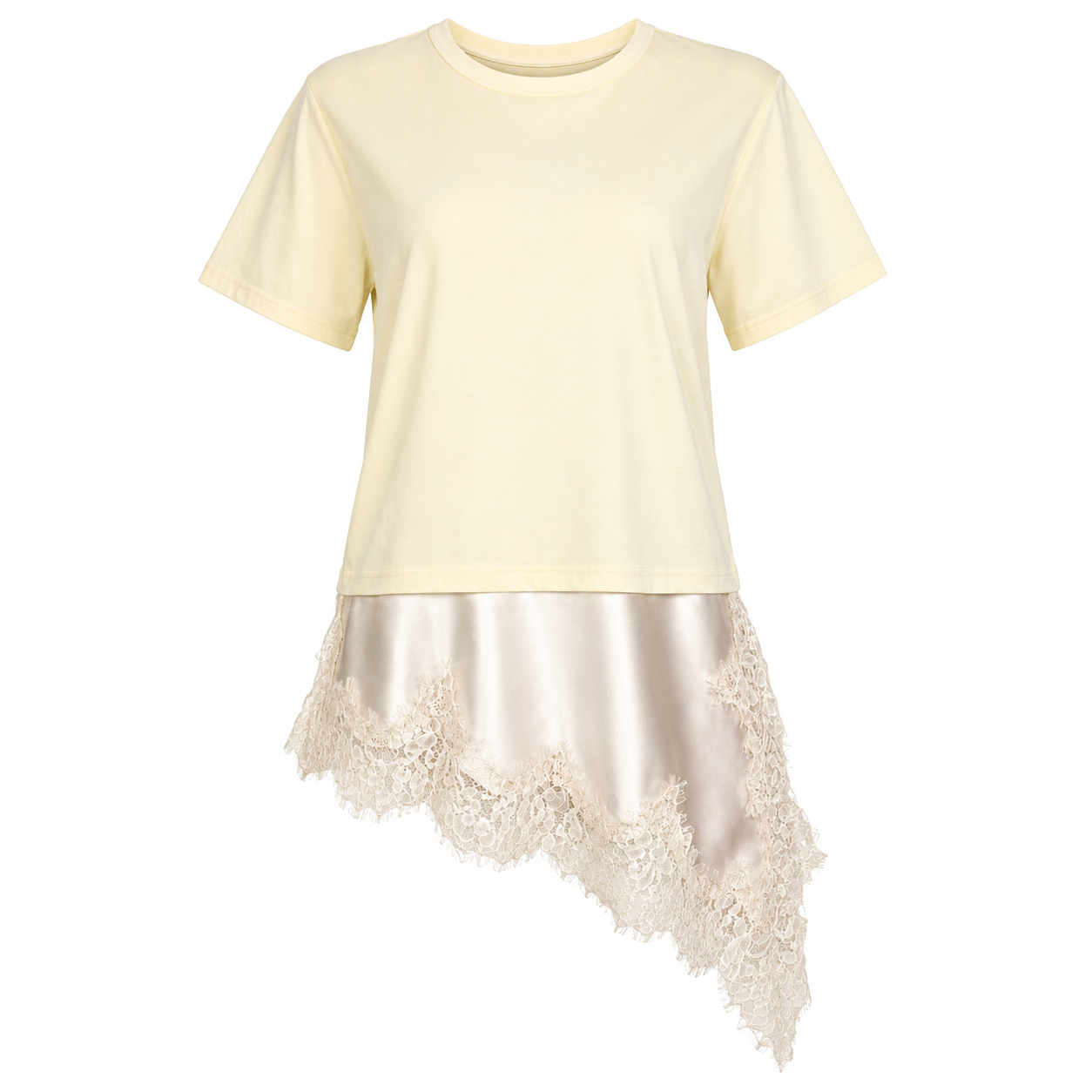 Asymmetrical tshirt with dentelle 