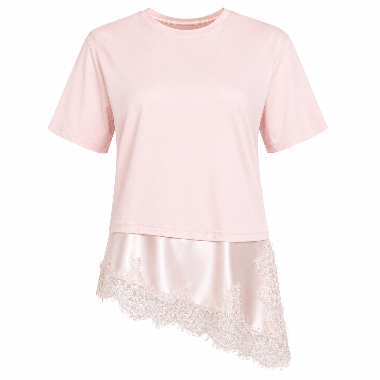 Asymmetrical tshirt with dentelle 
