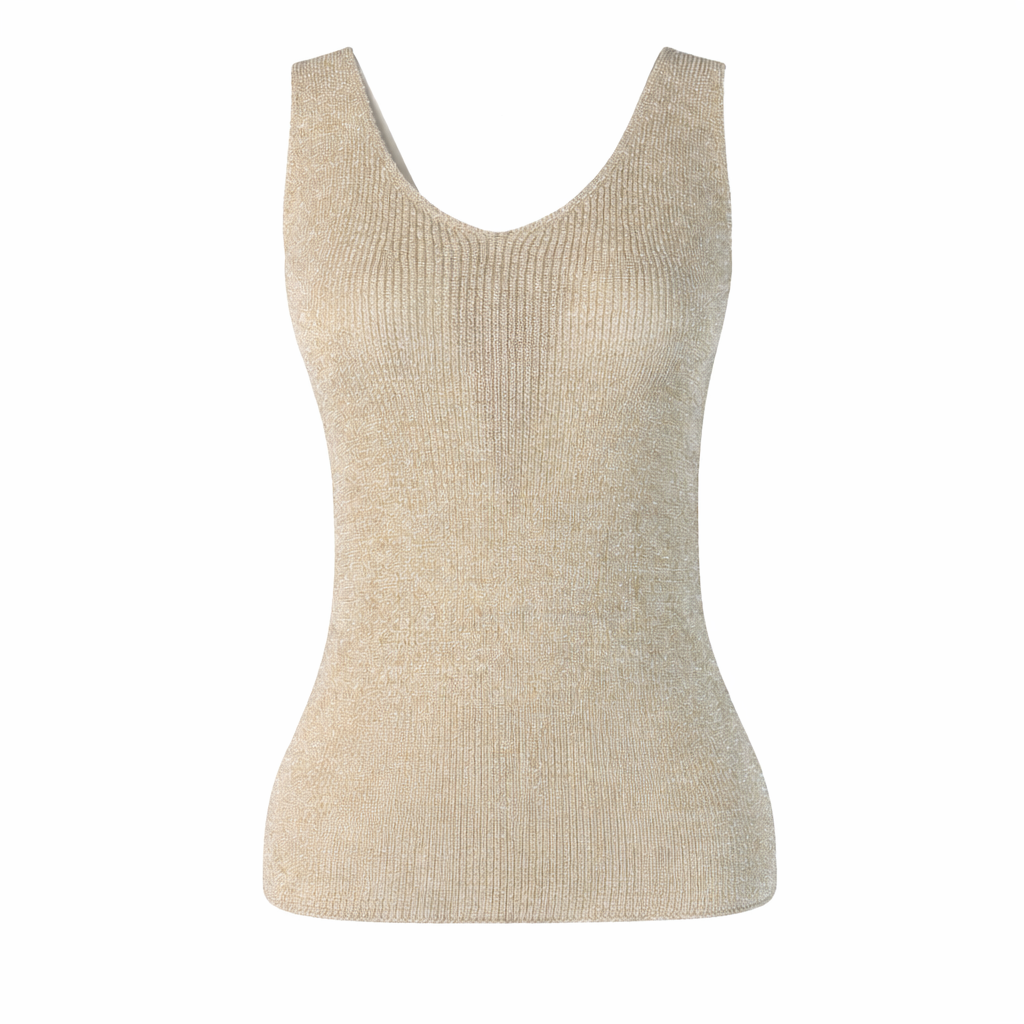 Sleeveless metallic basic top COLETTE