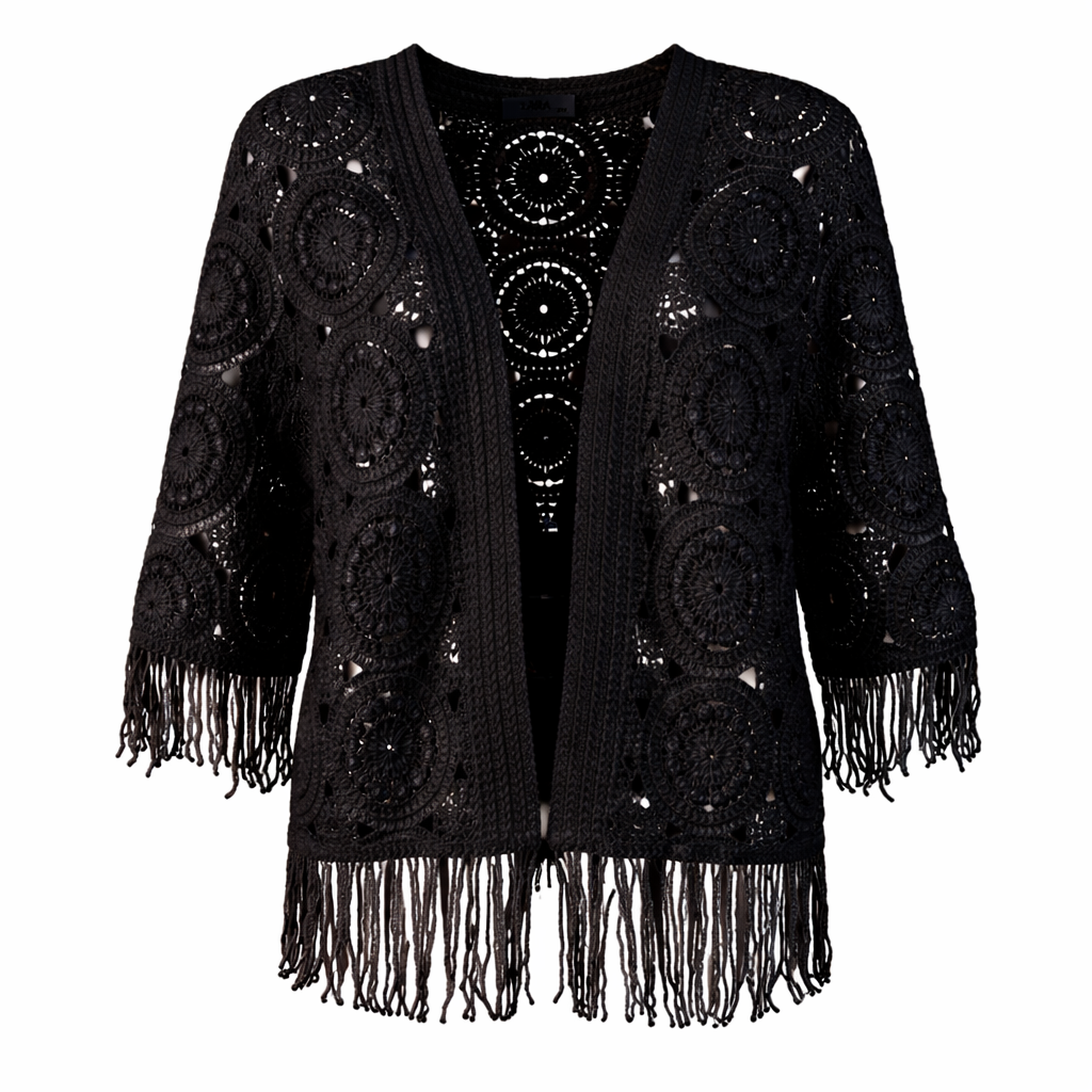 Open cardigan with frills LARA
