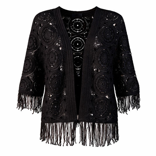 Open cardigan with frills LARA
