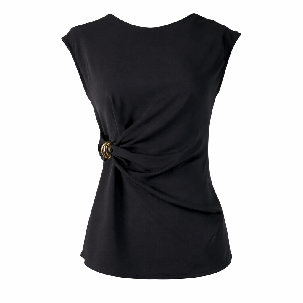 Black top with gold detail LOUIZA FASHION