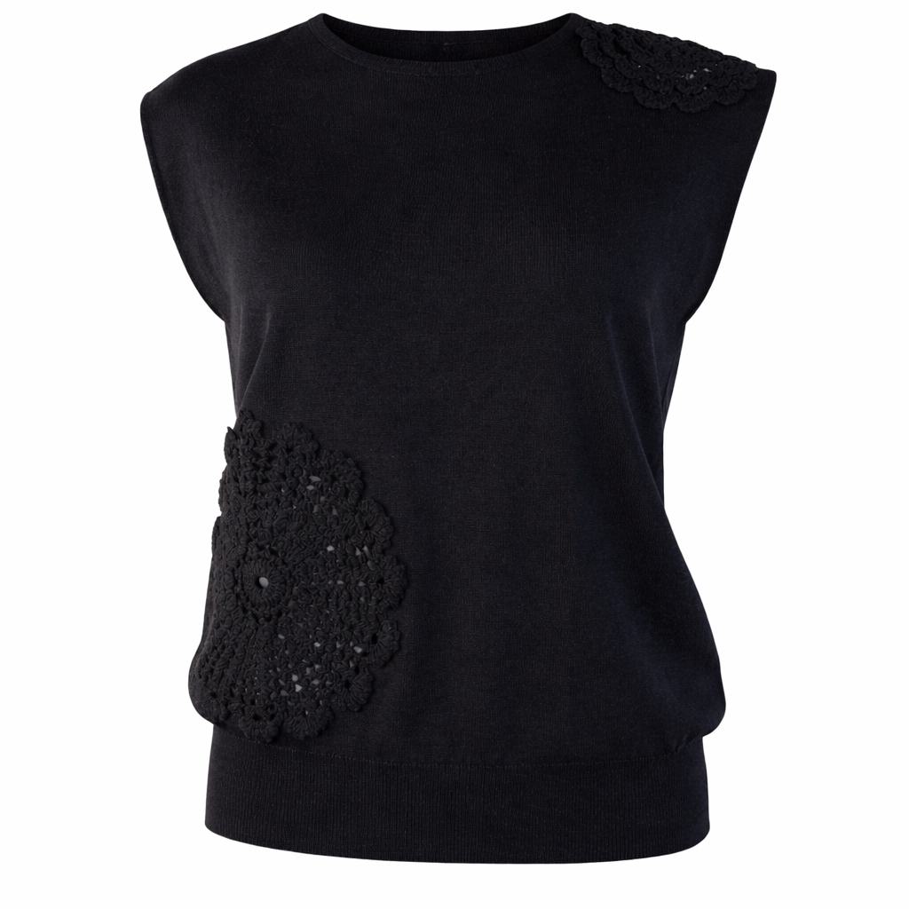 Top with crochet flowers LARA