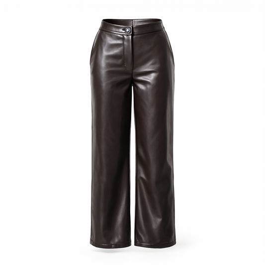 Brown leather pants CHERRY BLUE