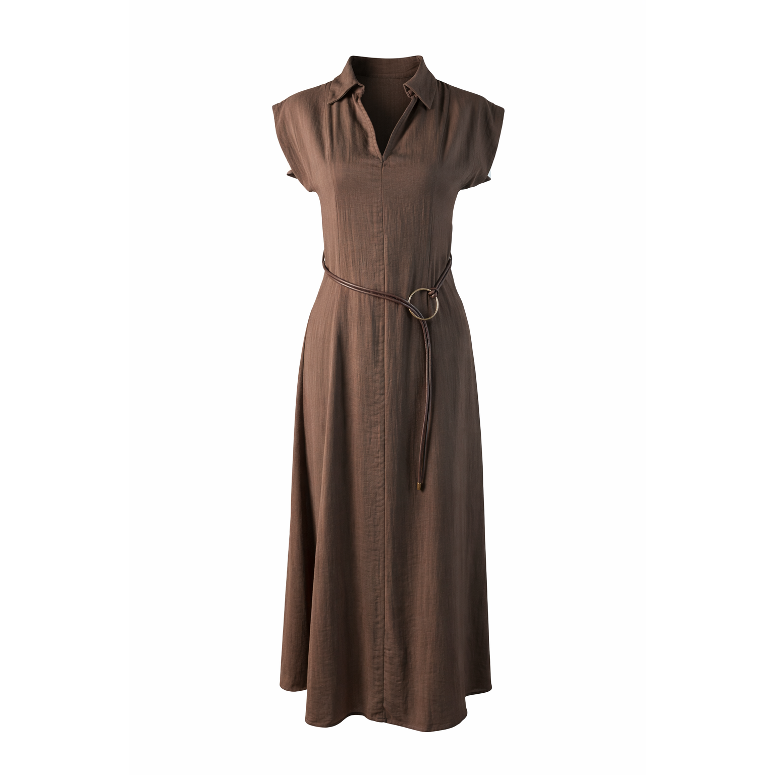 Maxi brown dress with belt CHANCE ITALIA