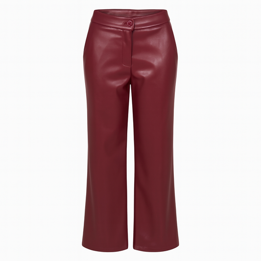 Bordeaux leather pants CHERRY BLUE