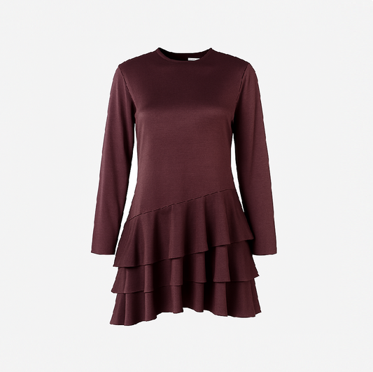Asymmetrical Bordeaux dress