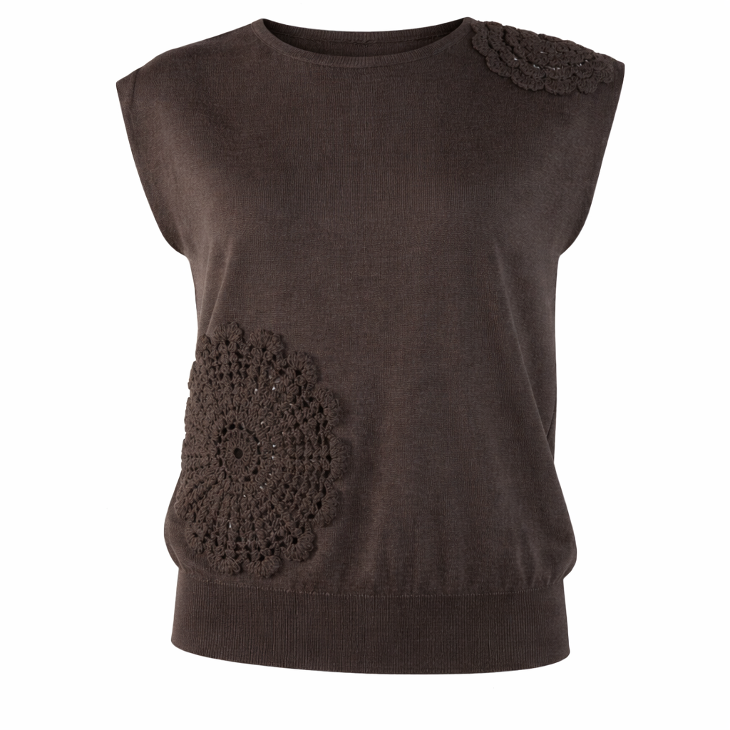 Top with crochet flowers LARA