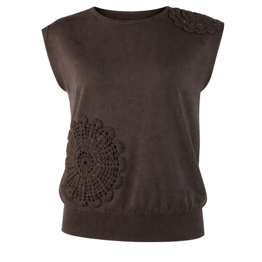 Top with crochet flowers LARA